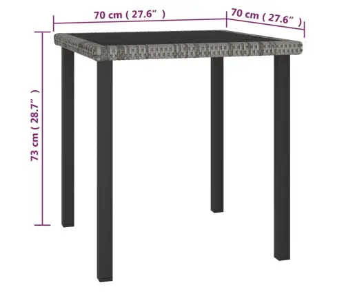 3-Osaline Aiamööbli Komplekt Polürotang, Hall