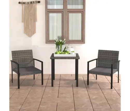 3-Osaline Aiamööbli Komplekt Polürotang, Hall