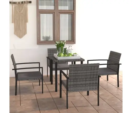 Sodo Valgomojo Baldų Komplektas, 5 Dalių, Pilkas, Poliratanas