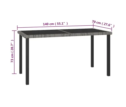 7-Osaline Aiamööbli Komplekt Polürotang, Hall
