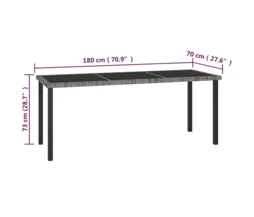 9-Daļīgs Dārza Mēbeļu Komplekts, Pelēka Pe Rotangpalma Vidaxl