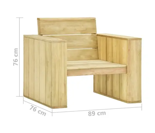 3-Daļīgs Dārza Mēbeļu Komplekts Ar Matračiem, Impregnēta Priede Vidaxl