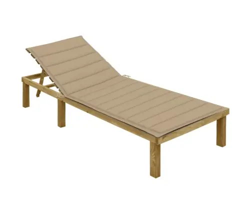 Sauļošanās Zvilnis, Bēšs Matracis, Impregnēta Priede Vidaxl