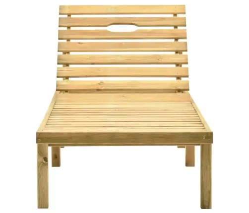 Sauļošanās Zvilnis Ar Galdiņu Un Matraci, Impregnēta Priede Vidaxl