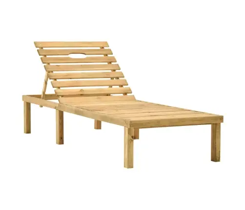 Sodo Saulės Gultas Su Staliuku Ir Čiužinuku, Impregnuota Pušis