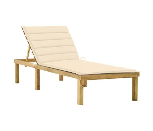 Sauļošanās Zvilnis, Krēmkrāsas Matracis, Impregnēta Priede Vidaxl