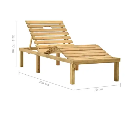 Sauļošanās Zvilnis, Bēšs Matracis, Impregnēta Priede Vidaxl