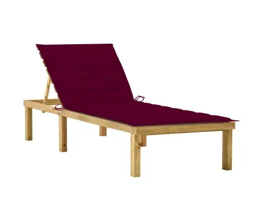 Sauļošanās Zvilnis, Vīnsarkans Matracis, Impregnēta Priede Vidaxl