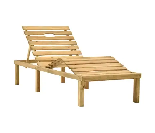 Sauļošanās Zvilnis, Koši Zaļš Matracis, Impregnēta Priede Vidaxl