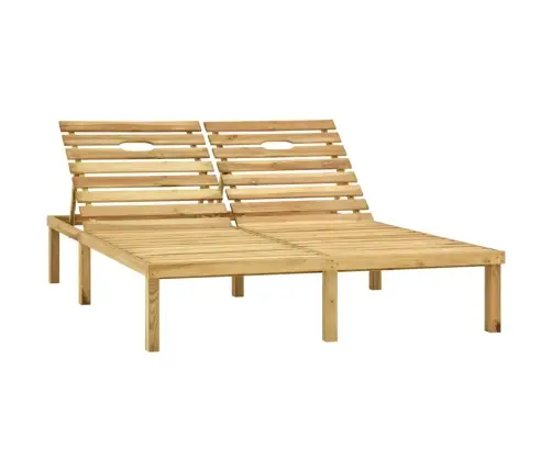 Divvietīgs Sauļošanās Zvilnis, Sarkani Matrači, Priedes Koks Vidaxl