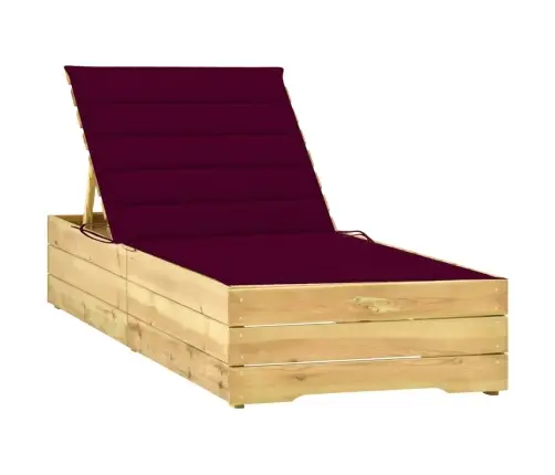 Sauļošanās Zvilnis, Vīnsarkans Matracis, Impregnēta Priede Vidaxl