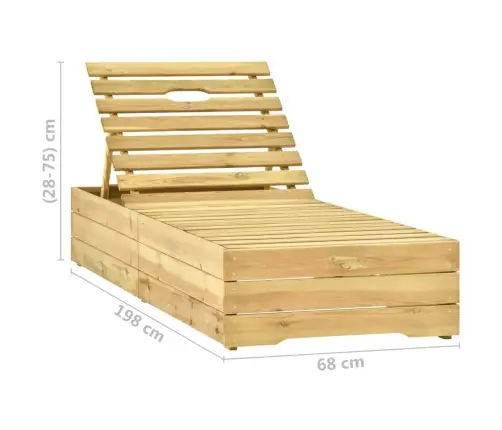 Sauļošanās Zvilnis, Vīnsarkans Matracis, Impregnēta Priede Vidaxl