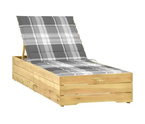 Sauļošanās Zvilnis, Matracis Ar Četrstūriem, Impregnēta Priede Vidaxl