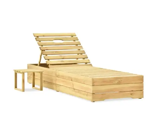 Sauļošanās Zvilnis Ar Galdiņu Un Matraci, Impregnēta Priede Vidaxl Sauļošanās Zvilnis Ar Galdiņu Un Matraci, Impregnēta Priede Vidaxl