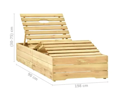 Aia Päevitustool Laua Ja Istmepadjaga, Immutatud Männipuit