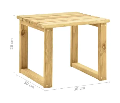 Aia Päevitustool Laua Ja Istmepadjaga, Immutatud Männipuit