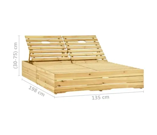 Dvivietis Saulės Gultas Su Juodais Čiužinukais, Pušis