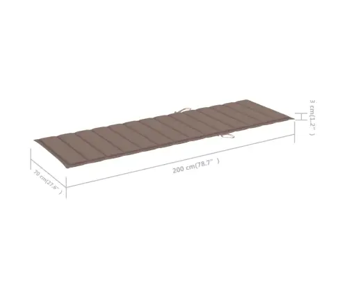 Divvietīgs Sauļošanās Zvilnis, Pelēkbrūni Matrači, Priede Vidaxl