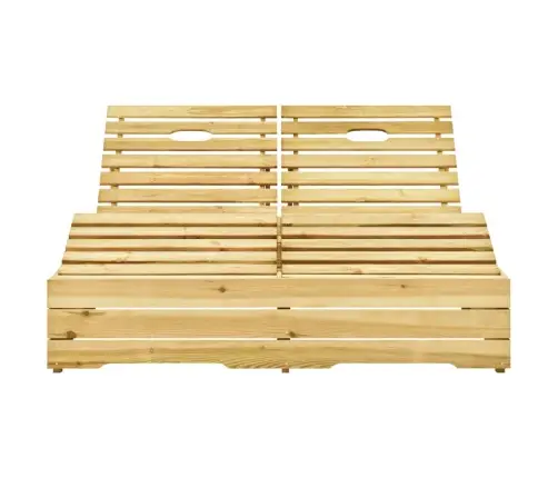 Divvietīgs Sauļošanās Zvilnis, Sarkani Matrači, Priedes Koks Vidaxl