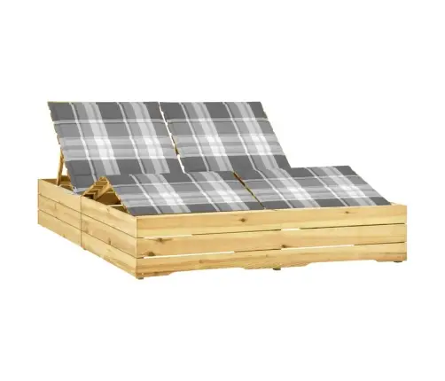 Divvietīgs Sauļošanās Zvilnis Ar Matračiem, Impregnēta Priede Vidaxl