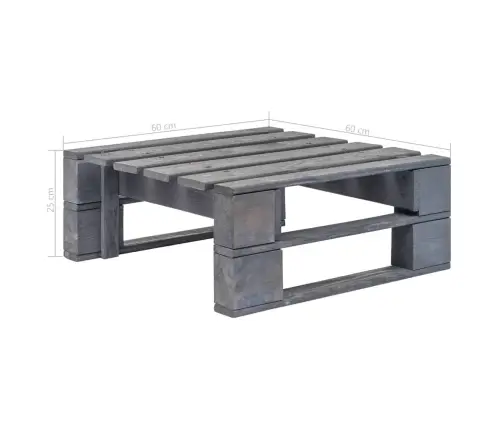 Dārza Palešu Soliņš, Pelēks, Impregnēts Priedes Koks Vidaxl