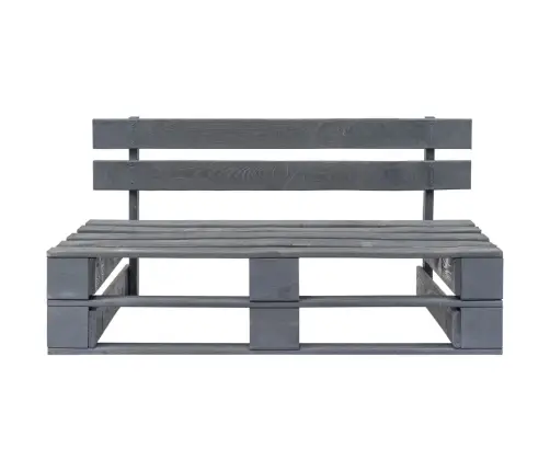 Vidējais Dārza Palešu Dīvāns, Pelēks, Impregnēts Priedes Koks Vidaxl