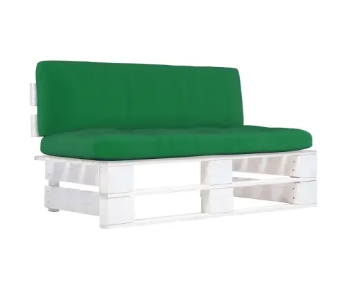 Vidējais Dārza Palešu Dīvāns, Balts, Impregnēts Priedes Koks Vidaxl