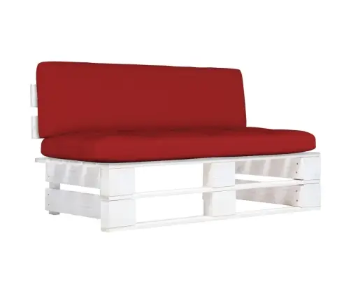 Vidējais Dārza Palešu Dīvāns, Balts, Impregnēts Priedes Koks Vidaxl