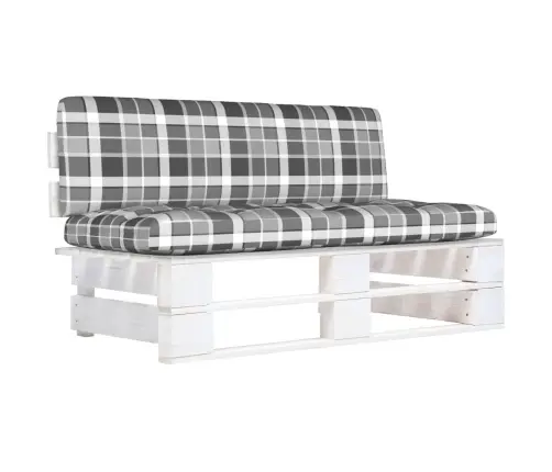 Vidējais Dārza Palešu Dīvāns, Balts, Impregnēts Priedes Koks Vidaxl