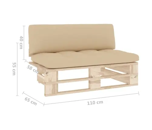 Vidējais Dārza Palešu Dīvāns, Impregnēts Priedes Koks Vidaxl