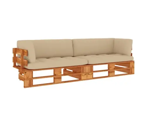 Dvivietė Sofa Iš Palečių Su Pagalvėlėmis, Impregnuota Pušis