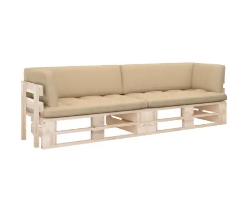 2-Osaline Kaubaalustest Diivan Patjadega, Männipuit