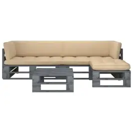 4-Daļīgs Palešu Mēbeļu Komplekts Ar Matračiem, Priedes Koks Vidaxl