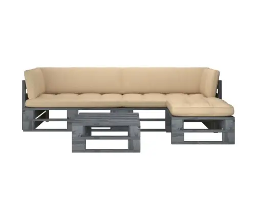 4-Daļīgs Palešu Mēbeļu Komplekts Ar Matračiem, Priedes Koks Vidaxl