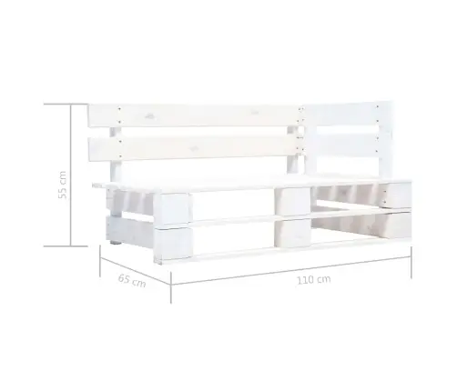 4-Osaline Kaubaalustest Mööbel Patjadega, Valge, Immutatud Mänd