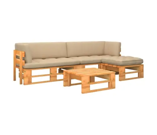 4-Daļīgs Palešu Mēbeļu Komplekts, Brūni Impregnēts Priedes Koks Vidaxl