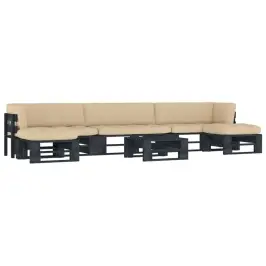 6-Daļīgs Palešu Mēbeļu Komplekts Ar Matračiem, Priedes Koks Vidaxl