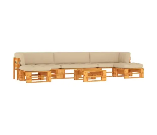 6-Daļīgs Palešu Mēbeļu Komplekts, Brūni Impregnēts Priedes Koks Vidaxl