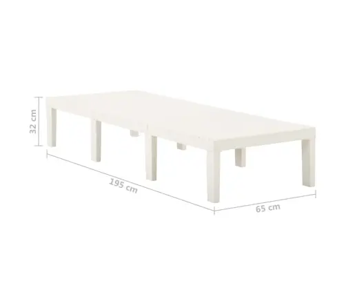 Sauļošanās Zvilnis, Balta Plastmasa Vidaxl