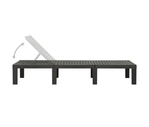 Sauļošanās Zvilnis, Antracītpelēka Plastmasa Vidaxl