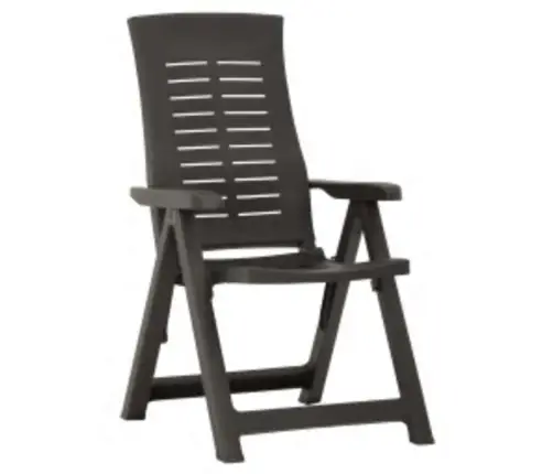 Atgāžami Dārza Krēsli, 2 Gab., Antracītpelēka Plastmasa Vidaxl