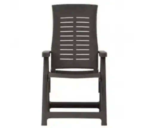 Atgāžami Dārza Krēsli, 2 Gab., Antracītpelēka Plastmasa Vidaxl