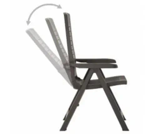 Atgāžami Dārza Krēsli, 2 Gab., Antracītpelēka Plastmasa Vidaxl