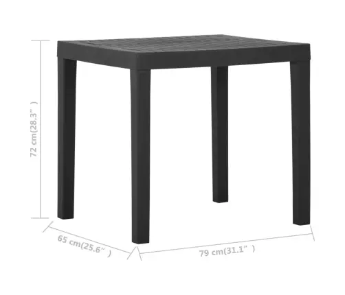 Sodo Stalas, Pilkos Spalvos, 79X65X72cm Plastikas