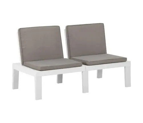 Poilsio Komplektas Su Pagalvėlėmis, 2 Dalių, Baltas, Plastikas