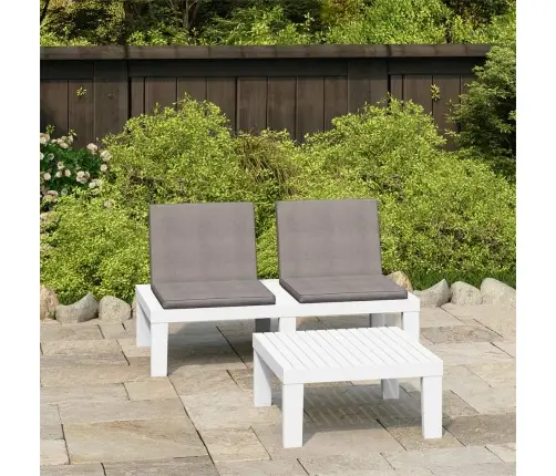 Poilsio Komplektas Su Pagalvėlėmis, 2 Dalių, Baltas, Plastikas