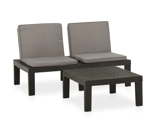 Sodo Komplektas Su Pagalvėlėmis, 2 Dalių, Pilkas, Plastikas