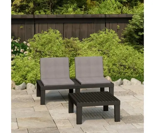 Sodo Komplektas Su Pagalvėlėmis, 2 Dalių, Pilkas, Plastikas