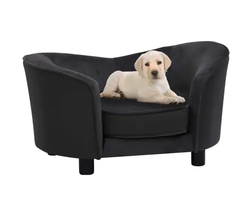 Suņu Dīvāns, Melns, 69X49X40 Cm, Plīšs, Mākslīgā Āda Vidaxl