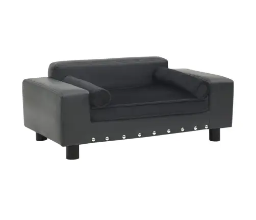 Suņu Dīvāns, Tumši Pelēks, 81X43X31 Cm, Plīšs, Mākslīgā Āda Vidaxl